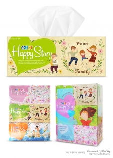 Package of tissues with illustration